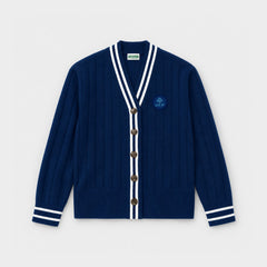 AOLP Letterman V-Neck Cardigan Navy