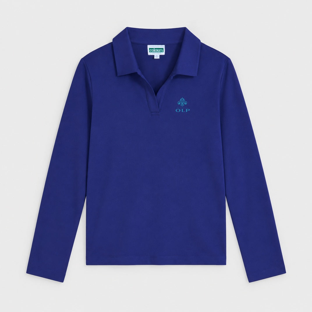 AOLP Cozy Long Sleeve Polo Navy