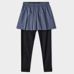 Modern Pleated Skirt with Long Leggings Charcoal