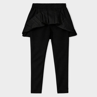 Modern Pleated Skirt with Long Leggings Black