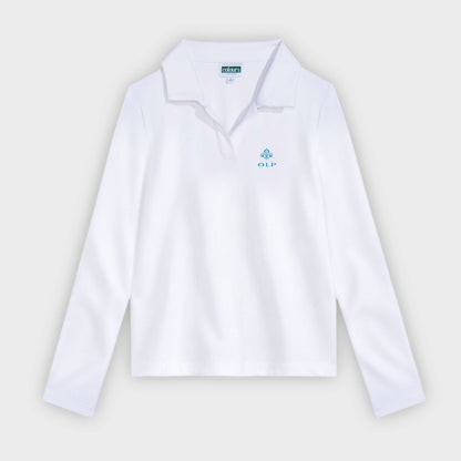 AOLP Cozy Long Sleeve Polo White
