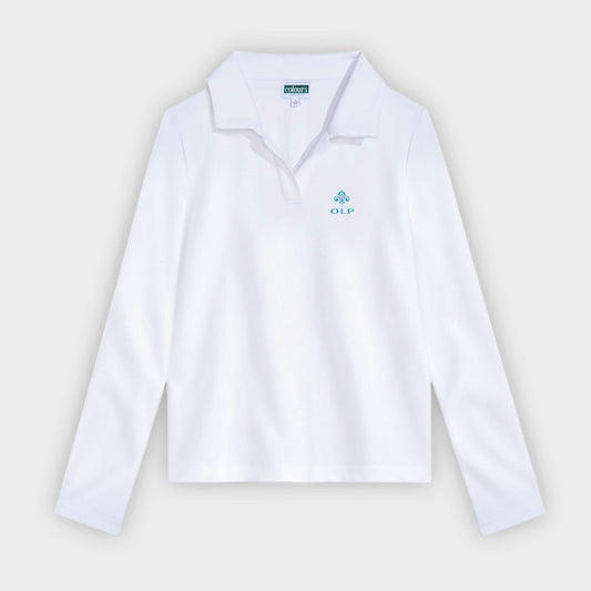 AOLP Cozy Long Sleeve Polo White