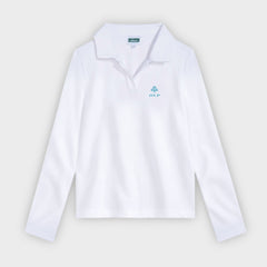 AOLP Cozy Long Sleeve Polo White