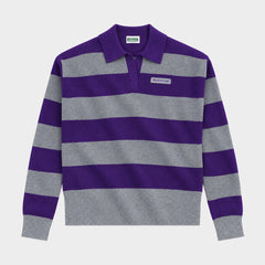 Marlborough Striped Rugby Polo Pullover Charcoal