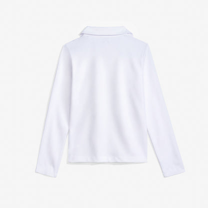 AOLP Cozy Long Sleeve Polo White