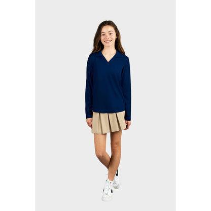 NDB Cozy Long Sleeve Polo Navy