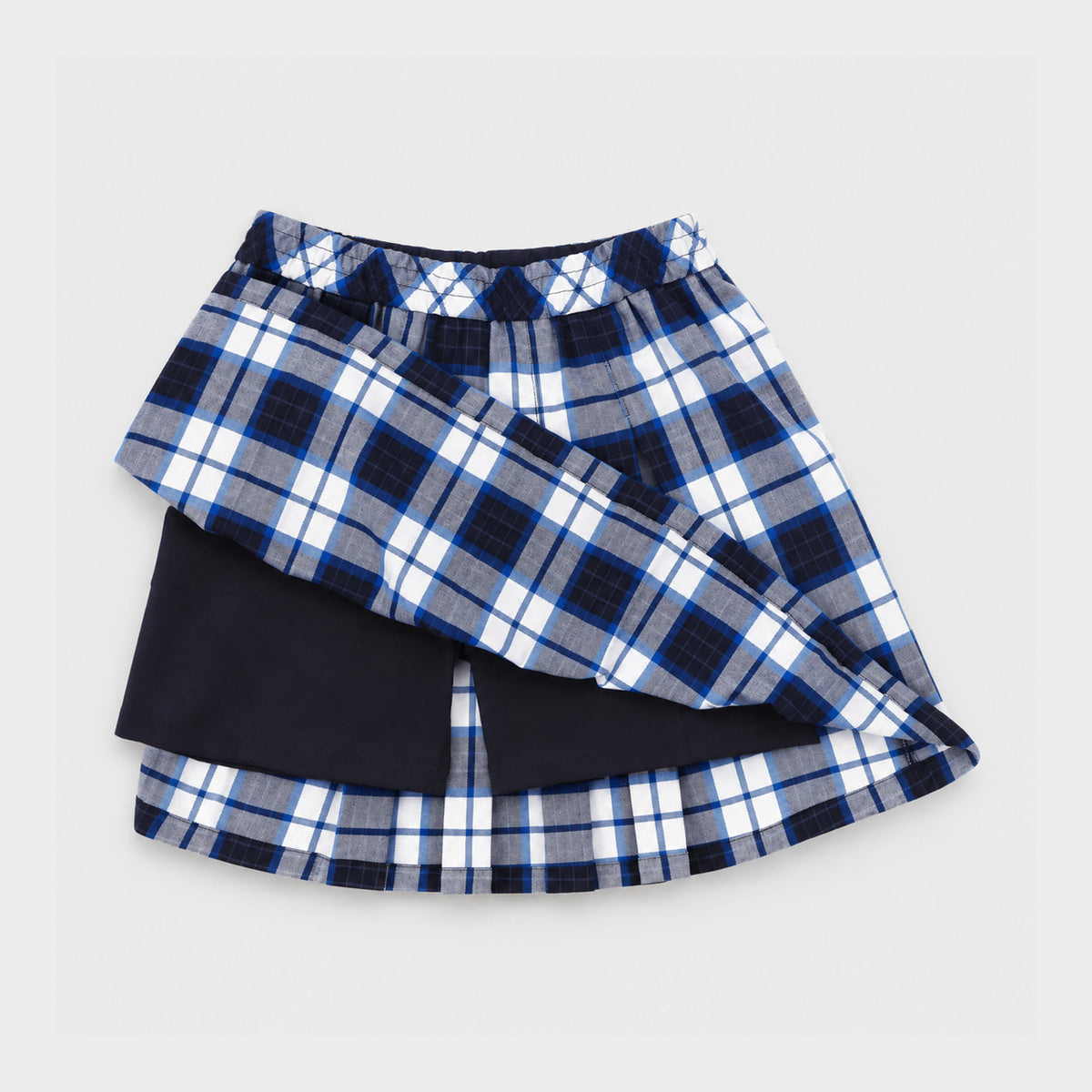 AOLP Plaid Pleated Skirt with Bike Shorts