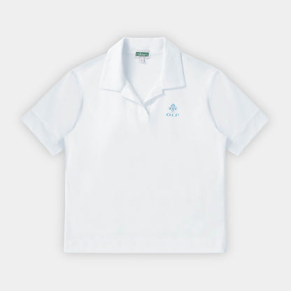 AOLP Breezy Boxy Short Sleeve Polo White