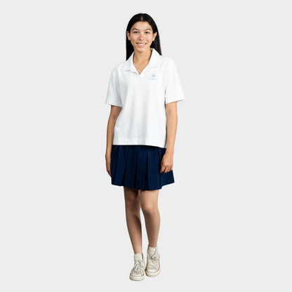 AOLP Breezy Boxy Short Sleeve Polo White