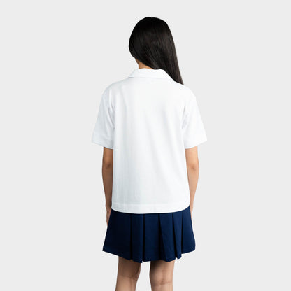 AOLP Breezy Boxy Short Sleeve Polo White