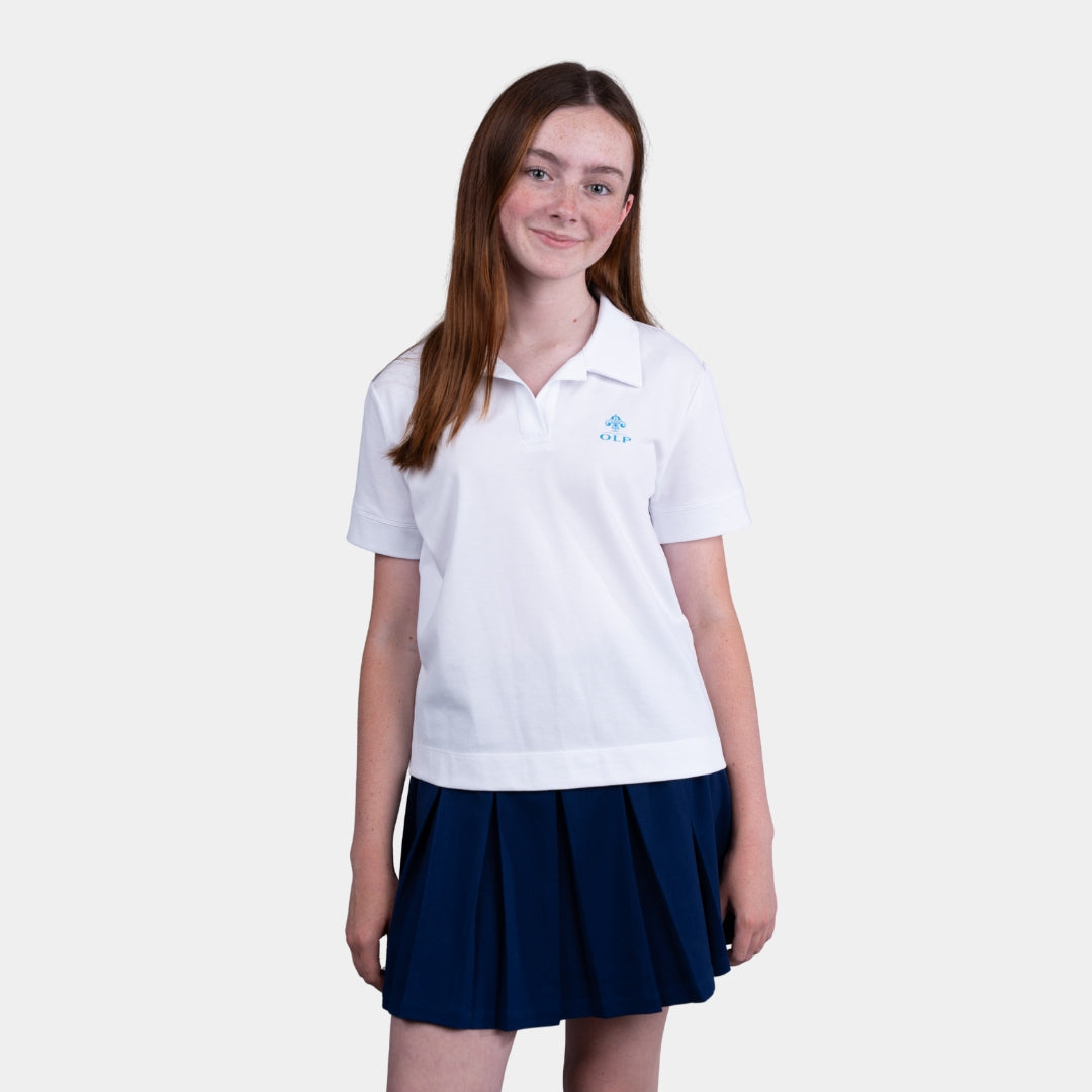 AOLP Breezy Boxy Short Sleeve Polo White