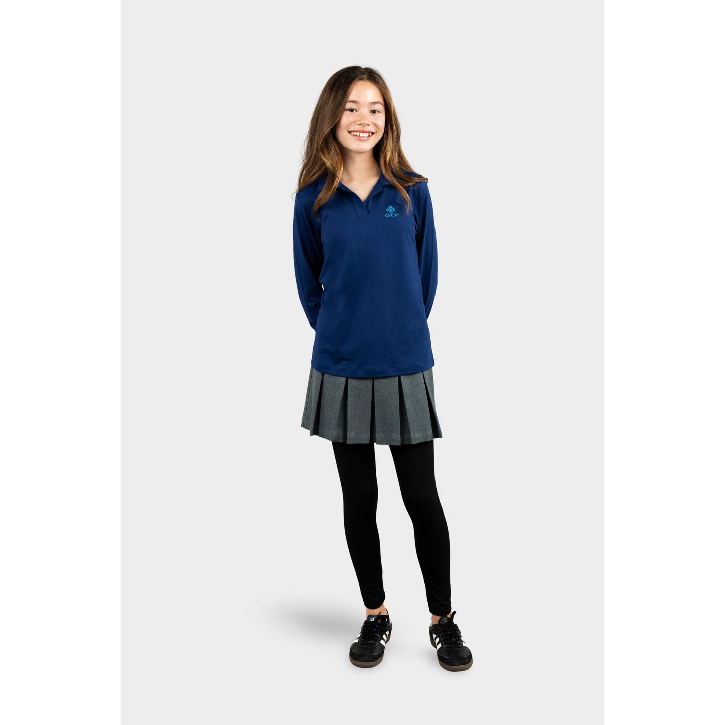 AOLP Cozy Long Sleeve Polo Navy
