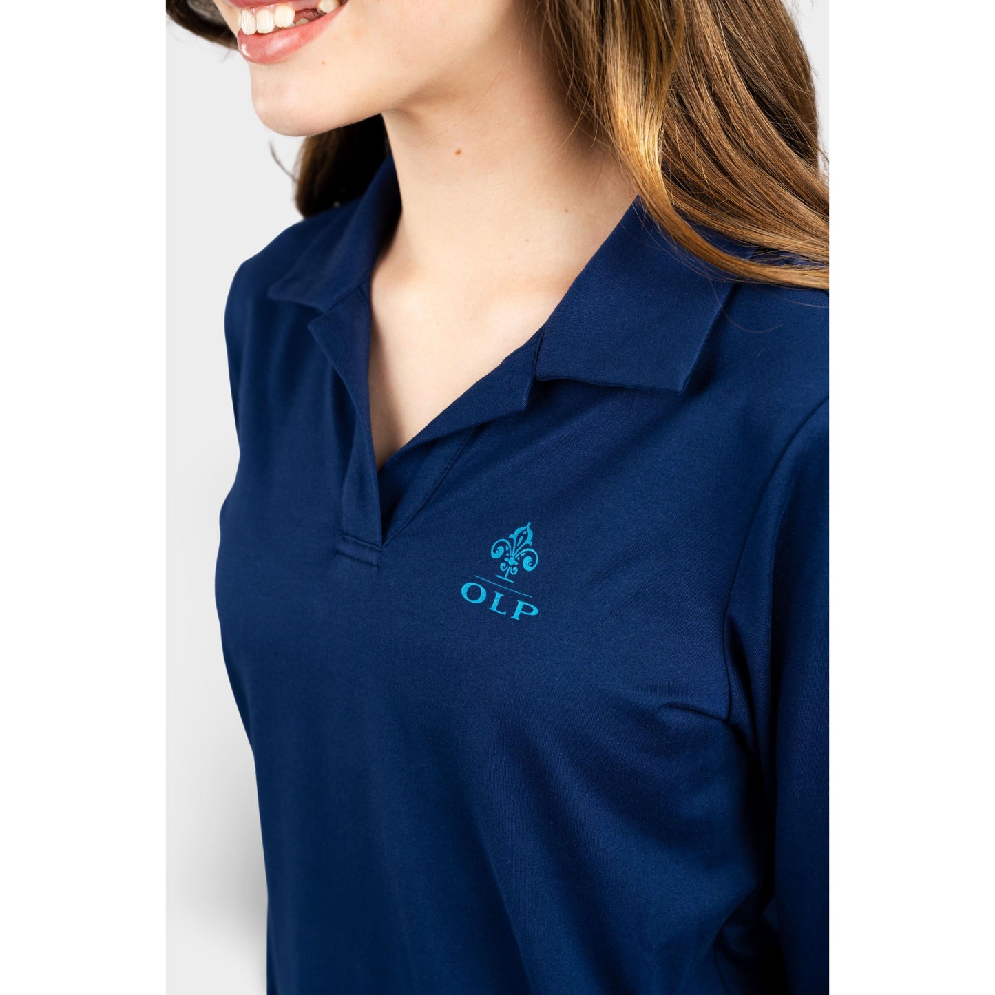 AOLP Cozy Long Sleeve Polo Navy