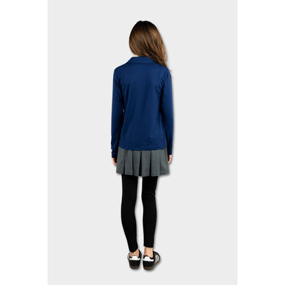 AOLP Cozy Long Sleeve Polo Navy
