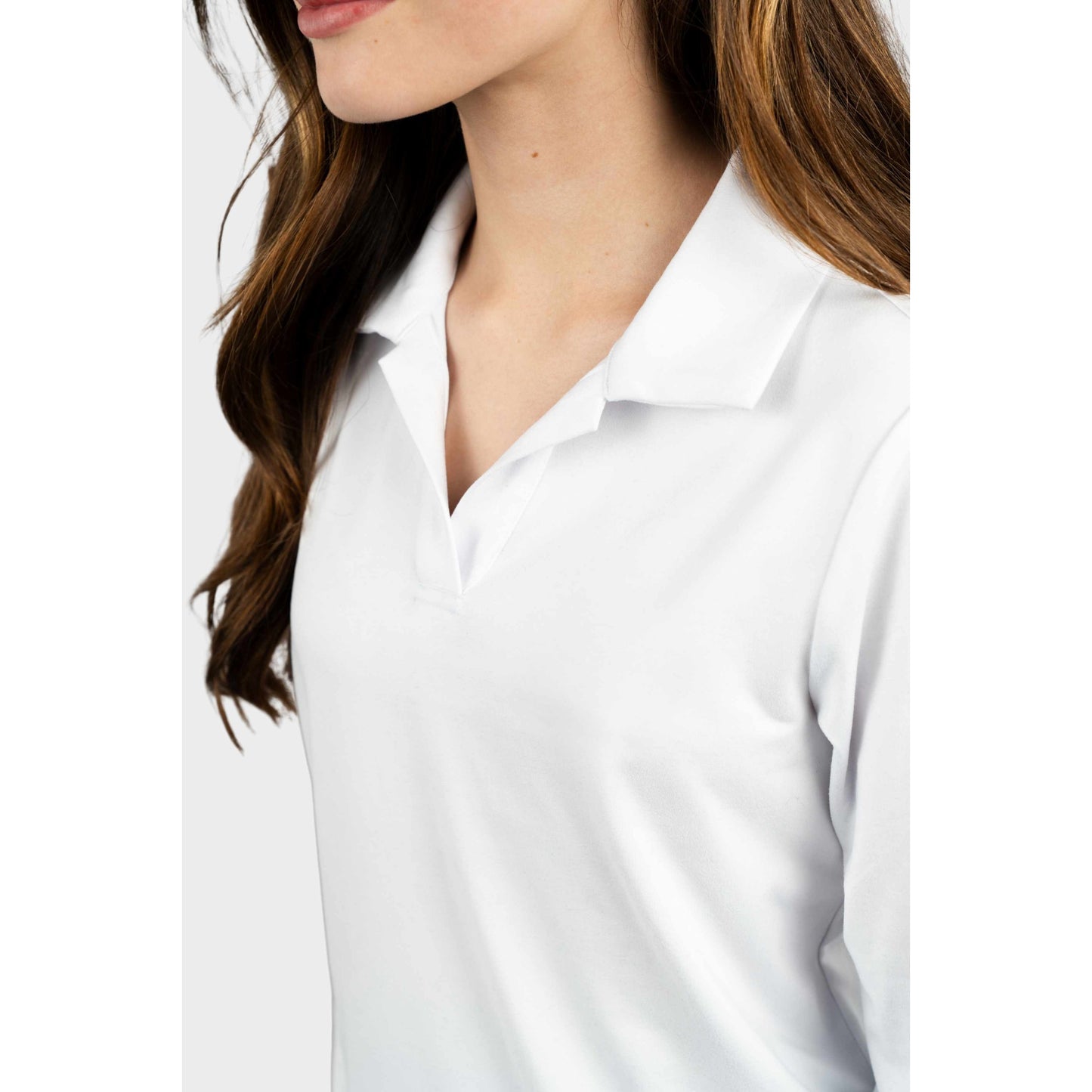 AOLP Cozy Long Sleeve Polo White