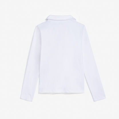 AOLP Cozy Long Sleeve Polo White