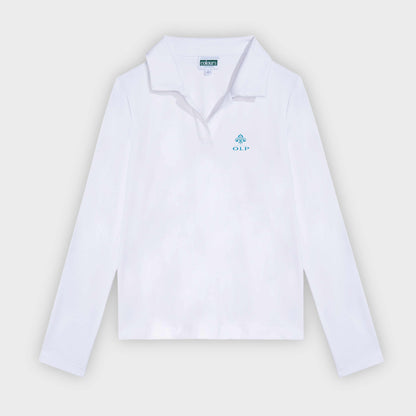 AOLP Cozy Long Sleeve Polo White