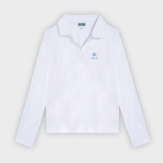 AOLP Cozy Long Sleeve Polo White