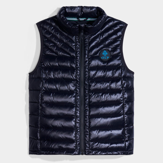 AOLP Hi-Gloss Puffer Vest Black