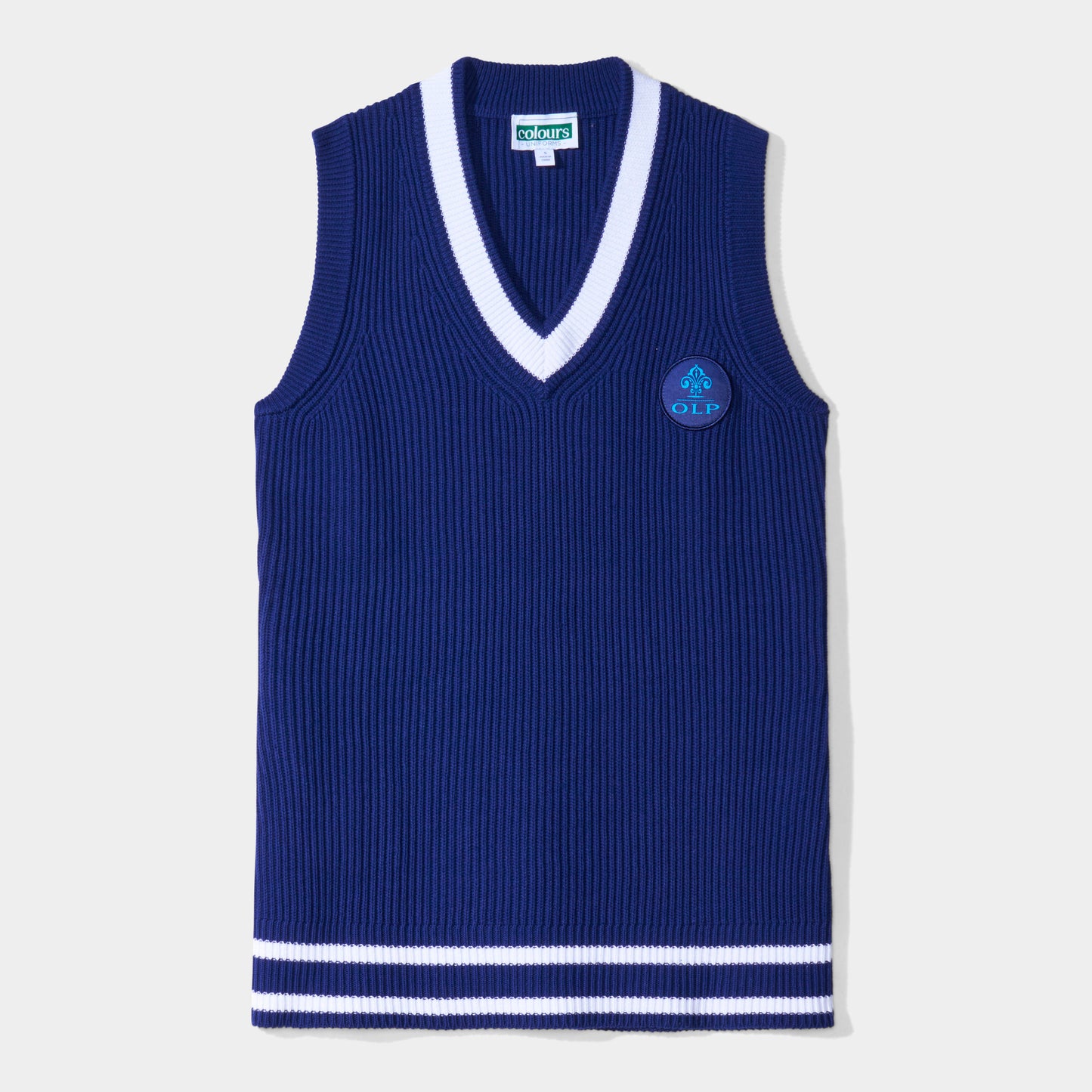 AOLP Letterman Striped Sweater Vest Navy