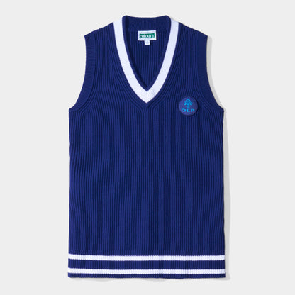 AOLP Letterman Striped Sweater Vest Navy