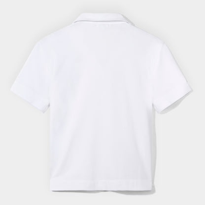 AOLP Breezy Boxy Short Sleeve Polo White