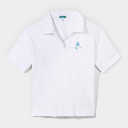 AOLP Breezy Boxy Short Sleeve Polo White
