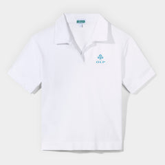 AOLP Breezy Boxy Short Sleeve Polo White