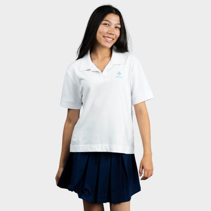 AOLP Breezy Boxy Short Sleeve Polo White