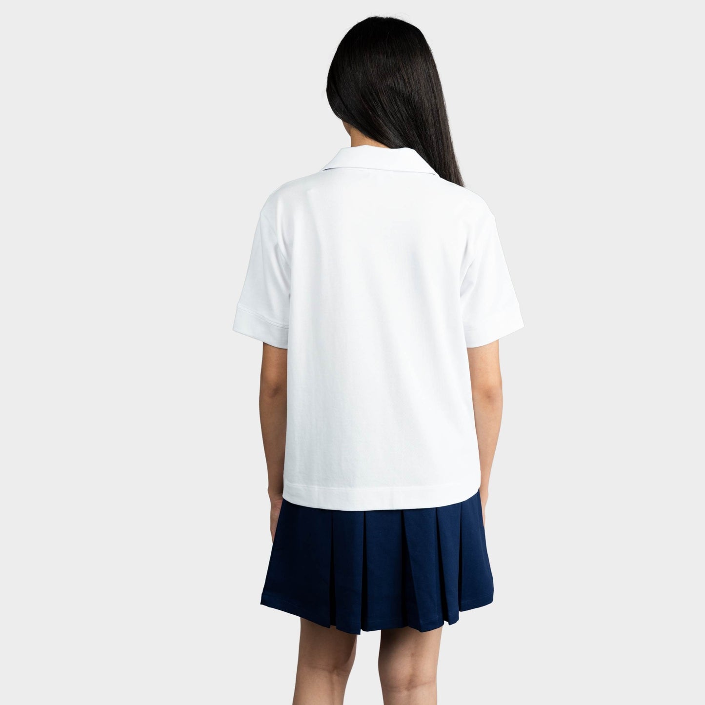 AOLP Breezy Boxy Short Sleeve Polo White