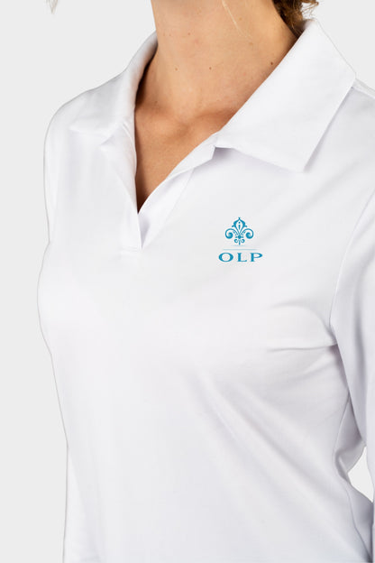 AOLP Cozy Long Sleeve Polo White