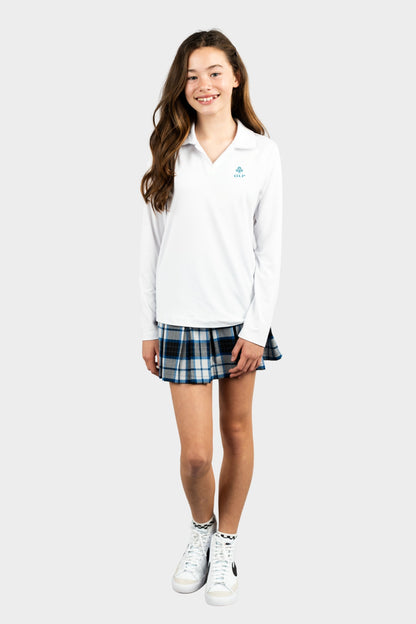 AOLP Cozy Long Sleeve Polo White
