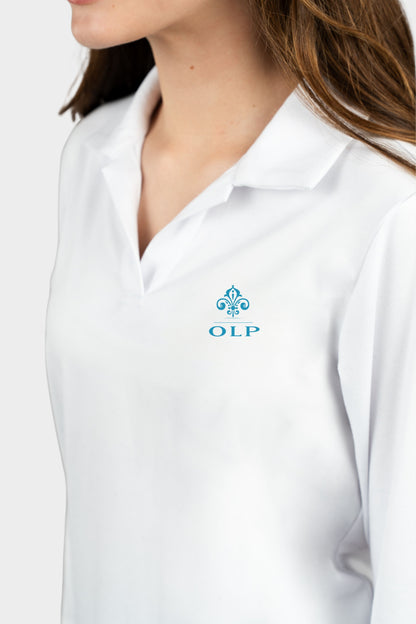 AOLP Cozy Long Sleeve Polo White
