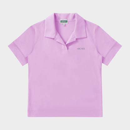 Archer Breezy Boxy Short Sleeve Polo Pink