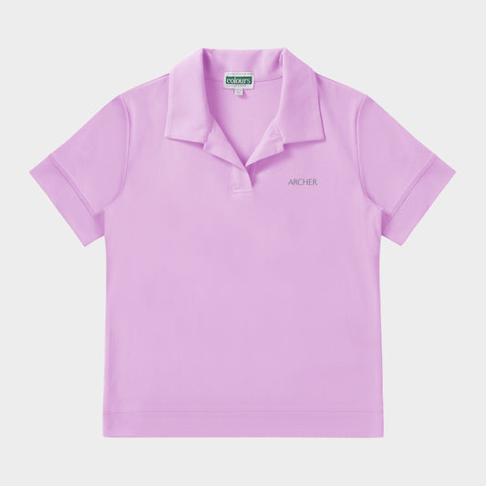 Archer Breezy Boxy Short Sleeve Polo Pink