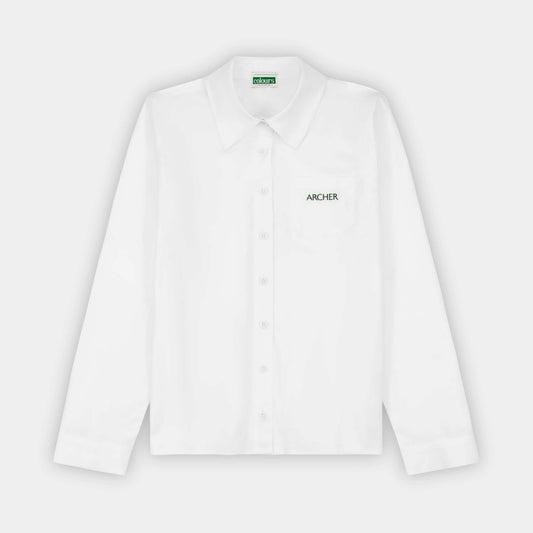 Archer Long Sleeve Button Down Shirt White