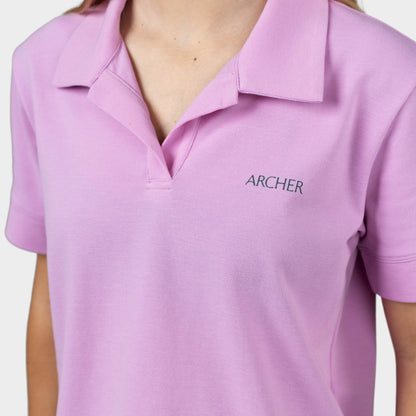 Archer Breezy Boxy Short Sleeve Polo Pink