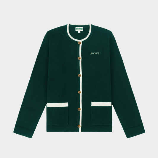 Archer Classic Crew Cardigan Green