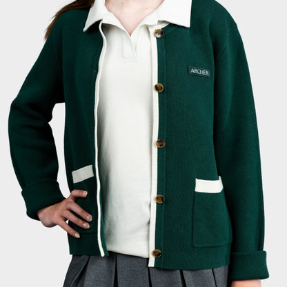 Archer Classic Crew Cardigan Green