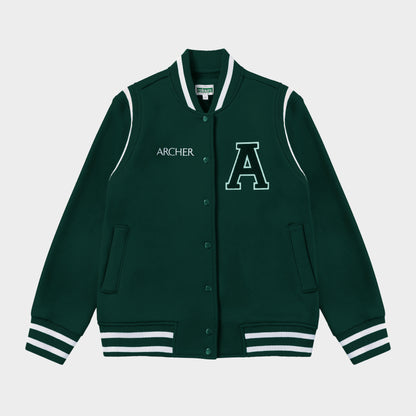 Archer Fleece Varsity Jacket Green