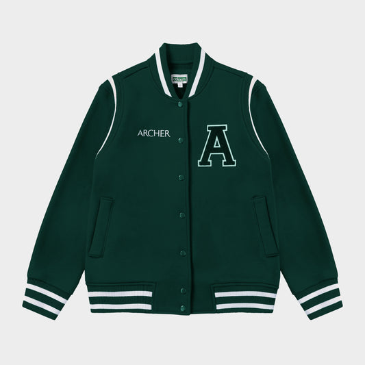 Archer Fleece Varsity Jacket Green