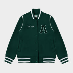Archer Fleece Varsity Jacket Green