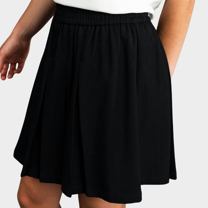 Archer Pleated Skirt with Bike Shorts Black