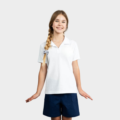 Castilleja Breezy Tailored Short Sleeve Polo White