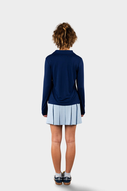 Castilleja Cozy Long Sleeve Polo Navy