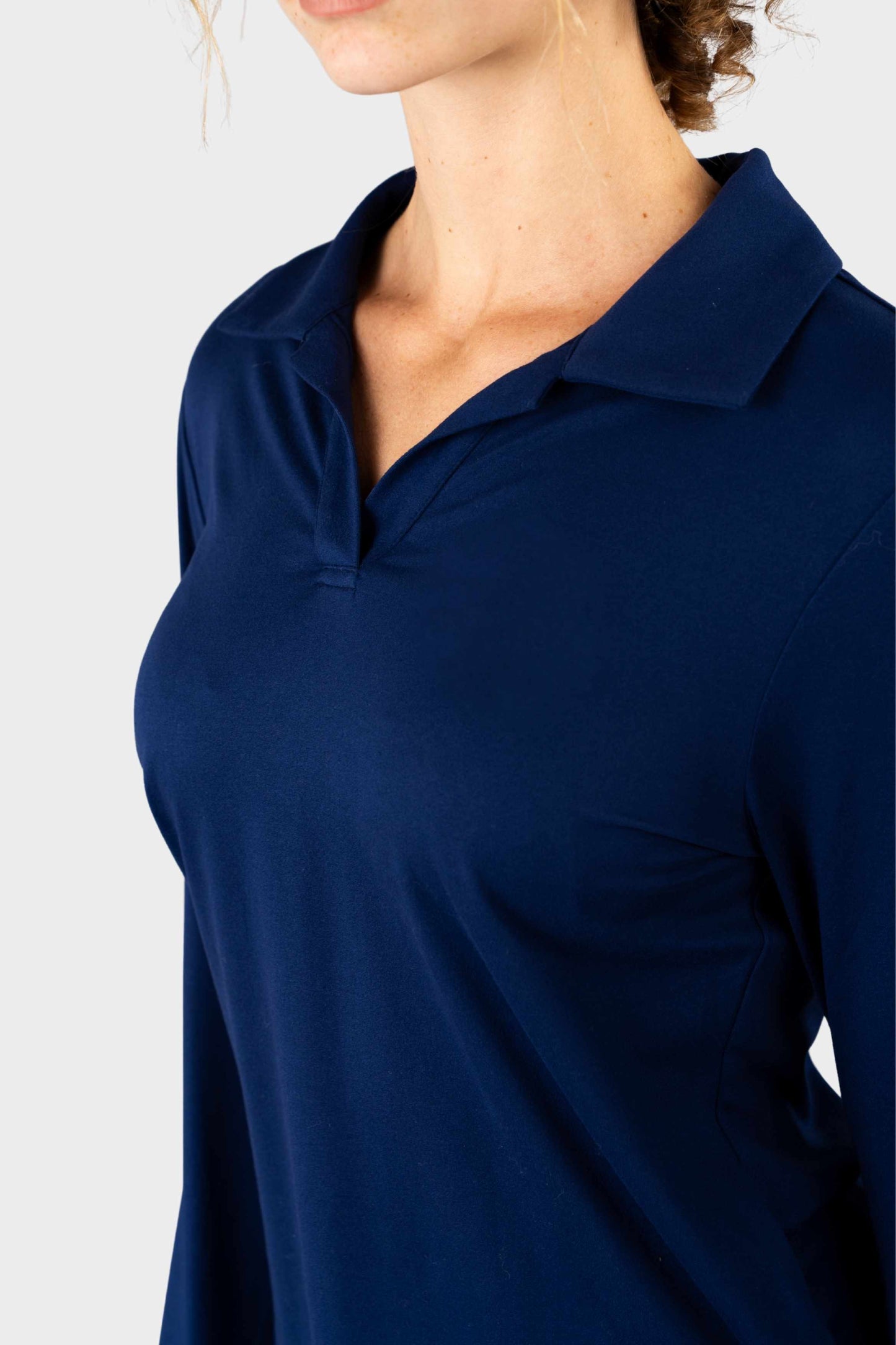 Castilleja Cozy Long Sleeve Polo Navy
