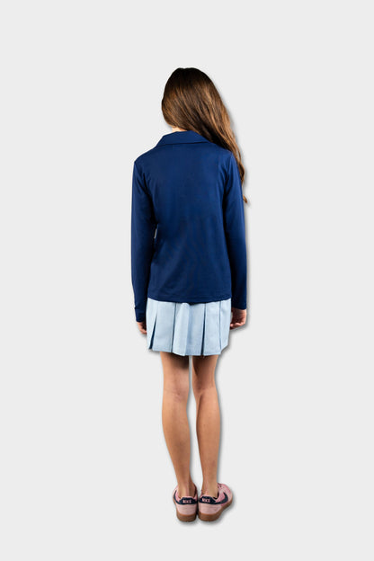 Castilleja Cozy Long Sleeve Polo Navy