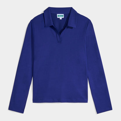 Castilleja Cozy Long Sleeve Polo Navy