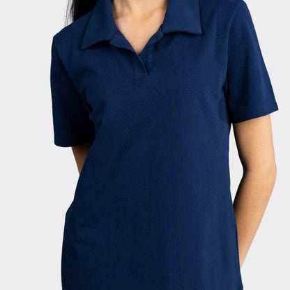 Castilleja Breezy Tailored Short Sleeve Polo Navy
