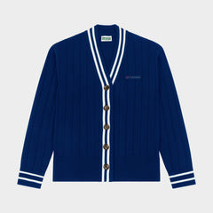 Castilleja Letterman V-Neck Cardigan Navy